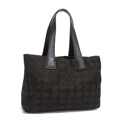 Tote Bags Brown Nylon Blend, Leather